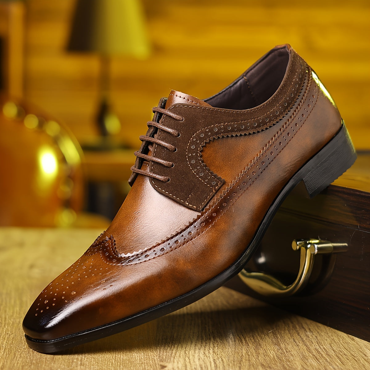New Men'S Business Casual Shoes Fashion Bullock Style High Fashion Large Men'S Shoes