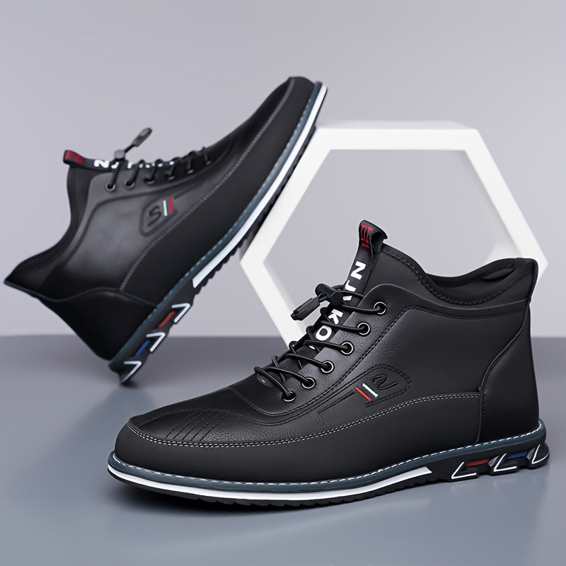 Large Men'S New Business Formal High Top Single Shoe Casual Office Professional Suit Set With Tie Up Soft Sole Men'S Shoes Trend