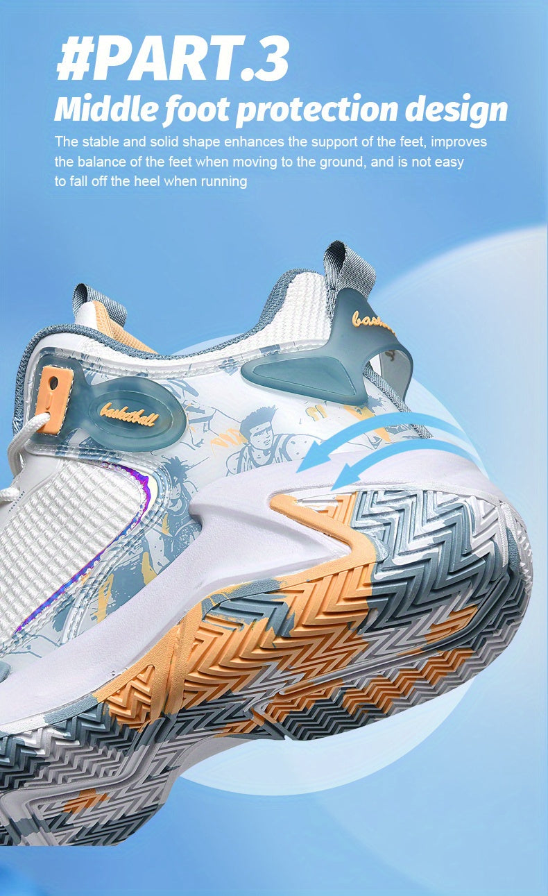 Men's shoes fashionable sports shoes breathable running shoes men's basketball shoes anti slip sports shoes