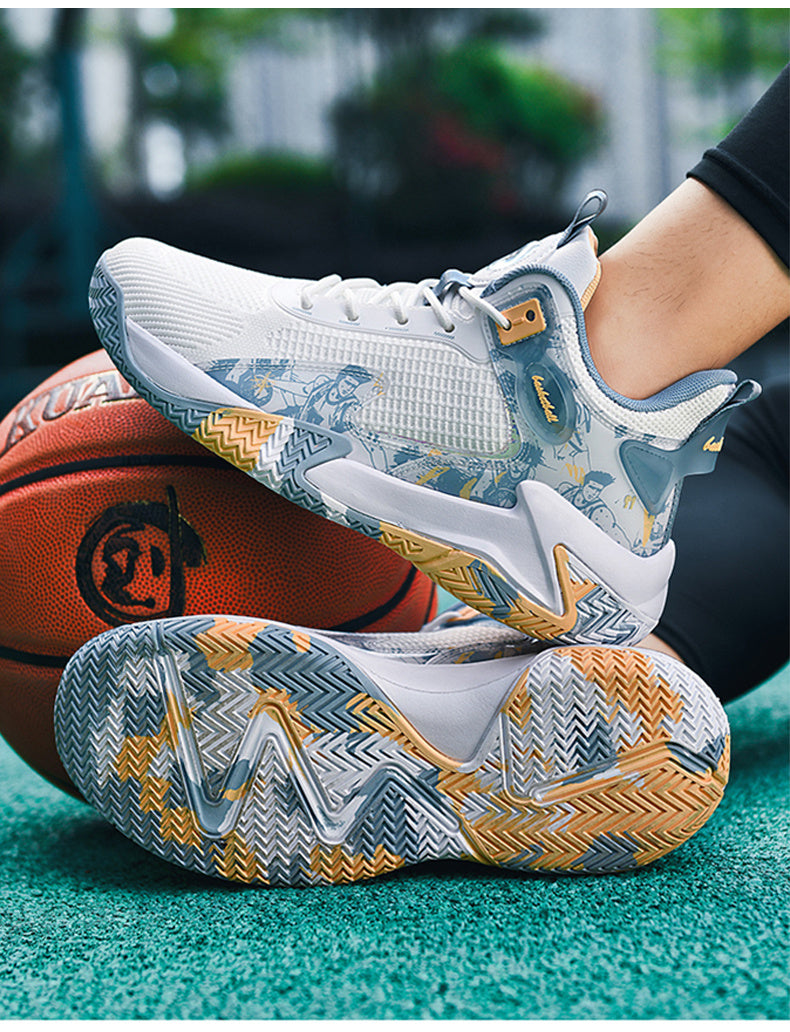 Men's shoes fashionable sports shoes breathable running shoes men's basketball shoes anti slip sports shoes