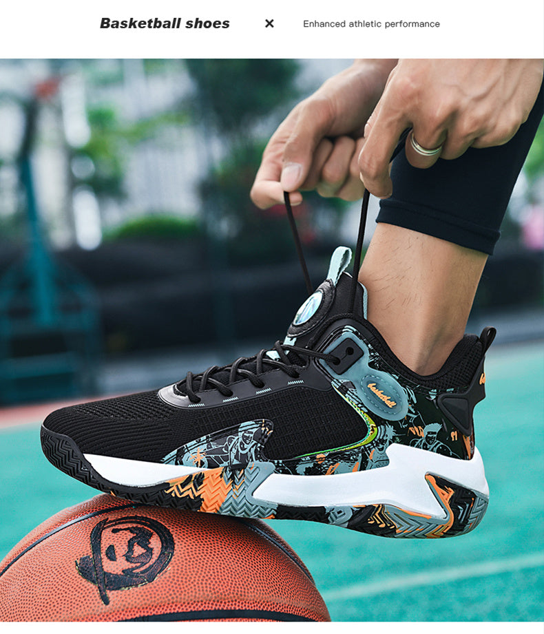 Men's shoes fashionable sports shoes breathable running shoes men's basketball shoes anti slip sports shoes