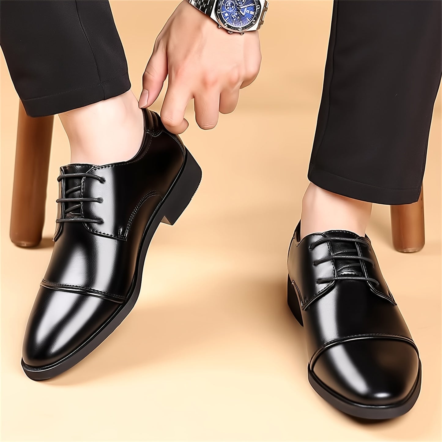 Men's Dress Shoes Classic Modern Formal Business Oxford Casual Comfortable Tuxedo Lace-Up Derbys Shoes For Men