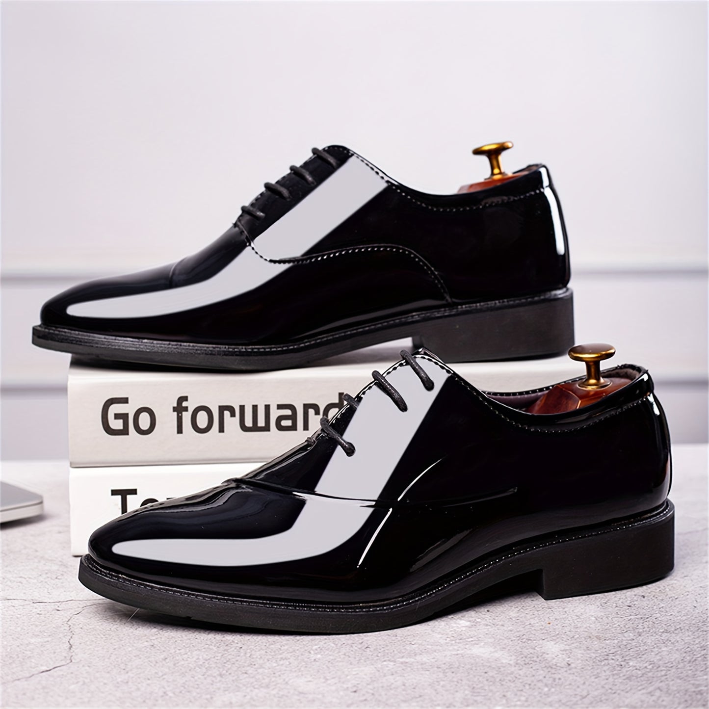 Men's Dress Shoes Classic Modern Formal Business Oxford Comfortable Tuxedo Casual Lace Up Derbys Shoes For Men