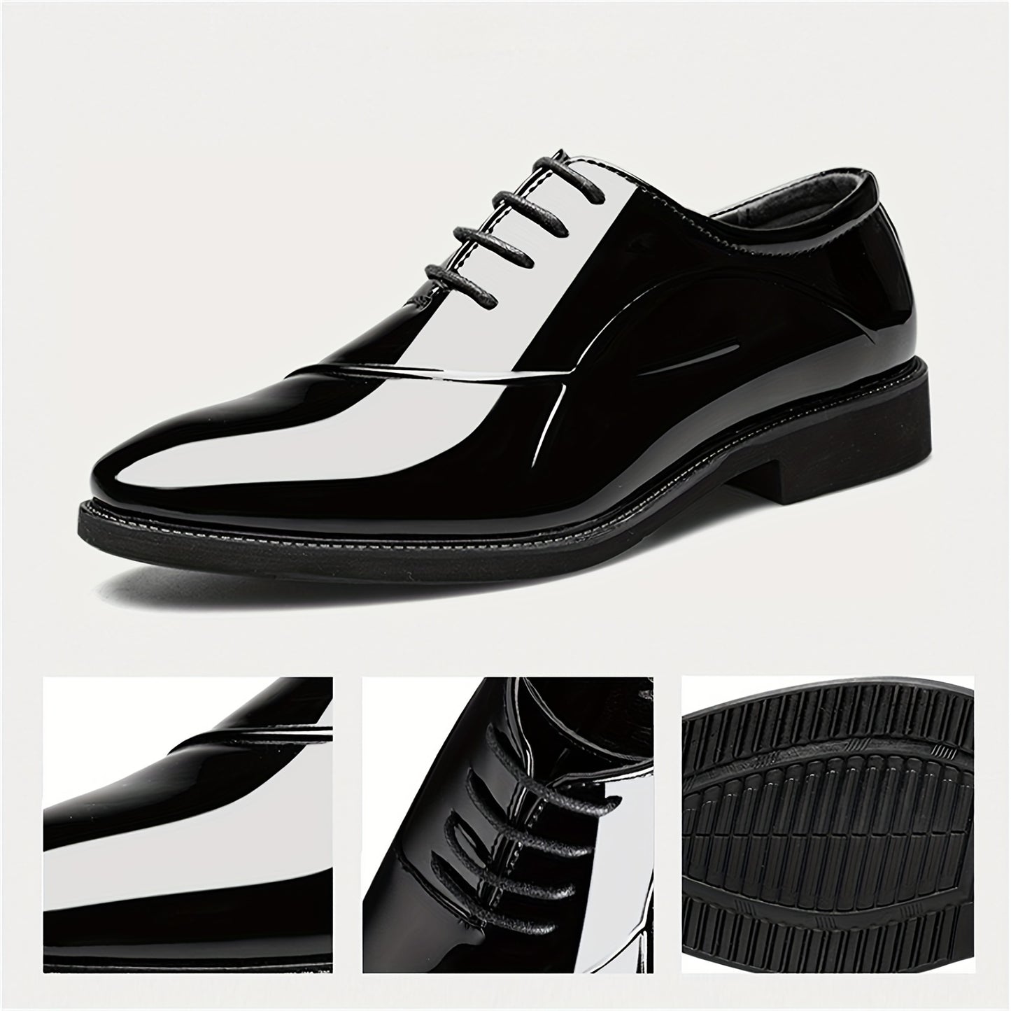 Men's Dress Shoes Classic Modern Formal Business Oxford Comfortable Tuxedo Casual Lace Up Derbys Shoes For Men