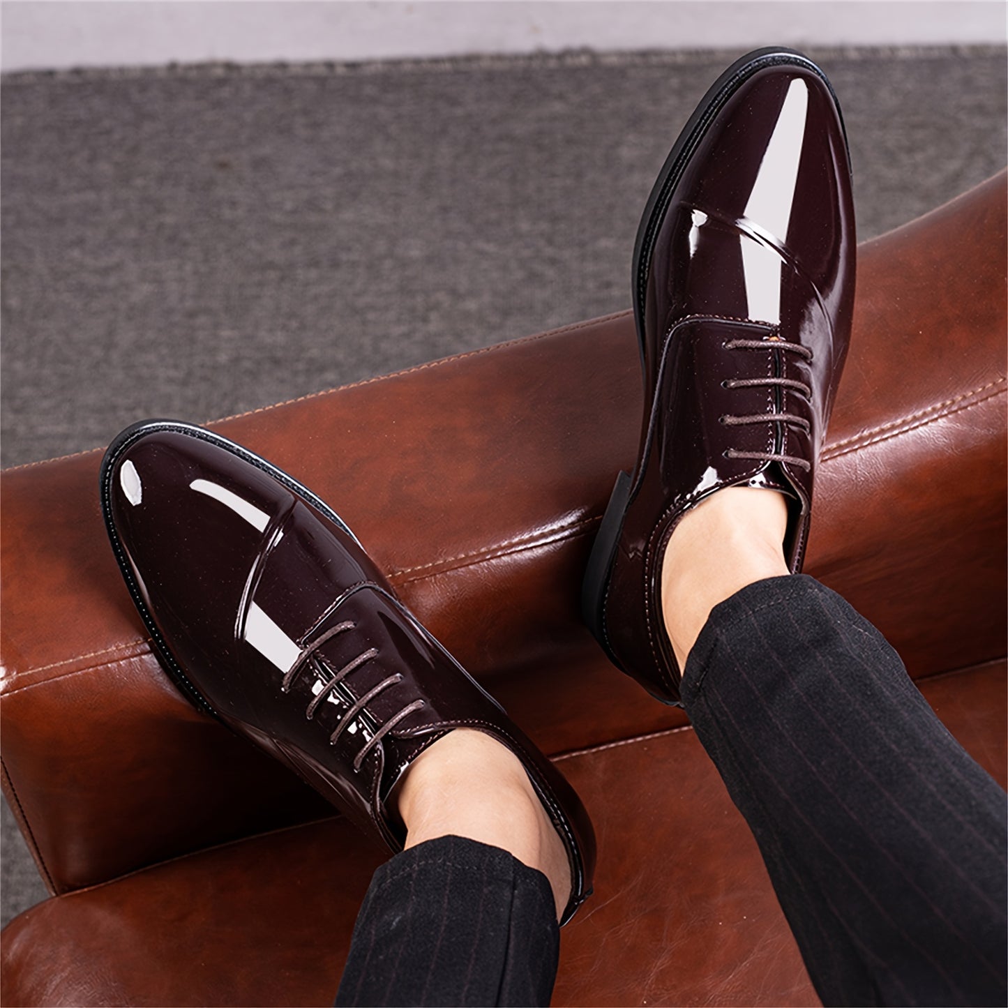 Men's Dress Shoes Classic Modern Formal Business Oxford Comfortable Tuxedo Casual Lace Up Derbys Shoes For Men