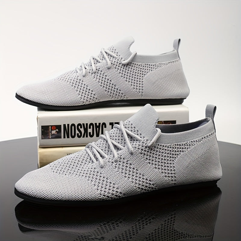 ComfyWalk Men's Shoes - Breathable, Non-Slip, Soft Sole Walking Shoes for Outdoor Activities with Durable Rubber Sole and Solid Color Woven Upper