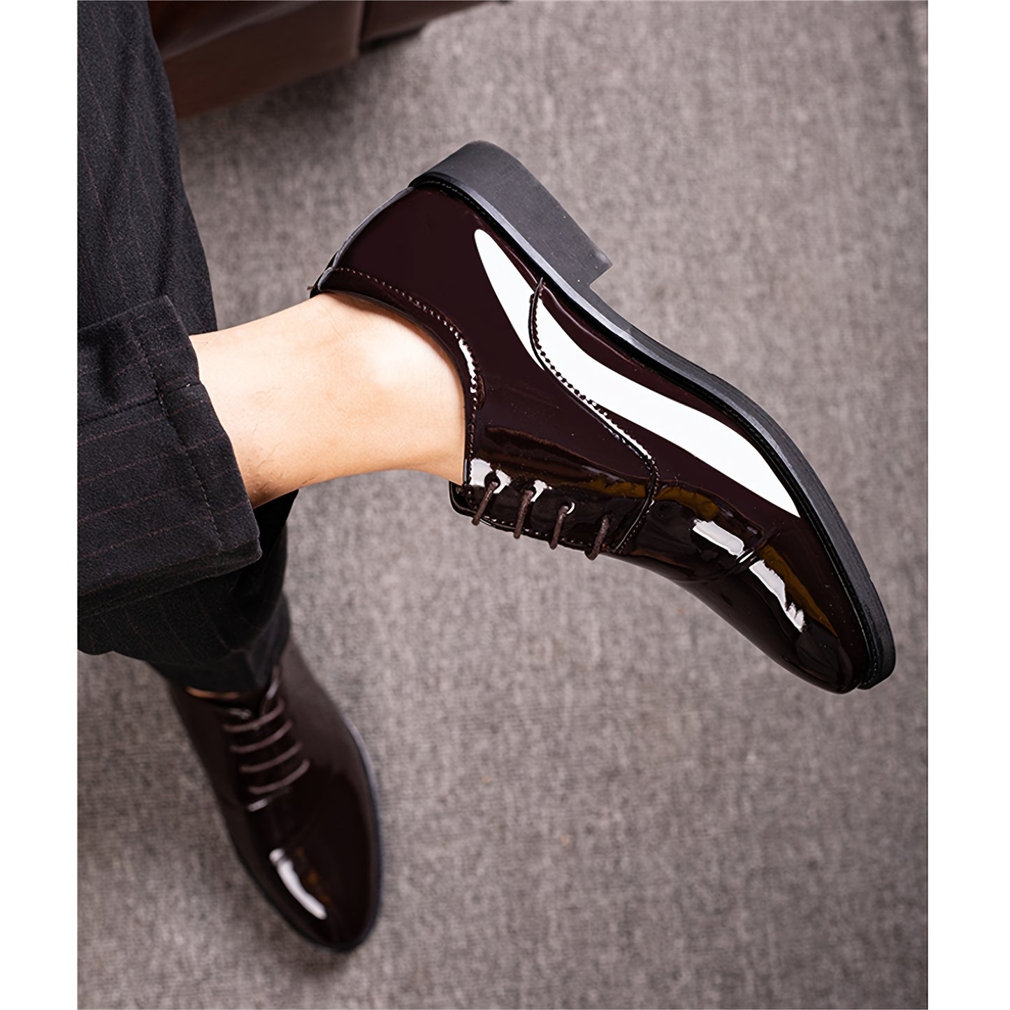 Men's Dress Shoes Classic Modern Formal Business Oxford Comfortable Tuxedo Casual Lace Up Derbys Shoes For Men