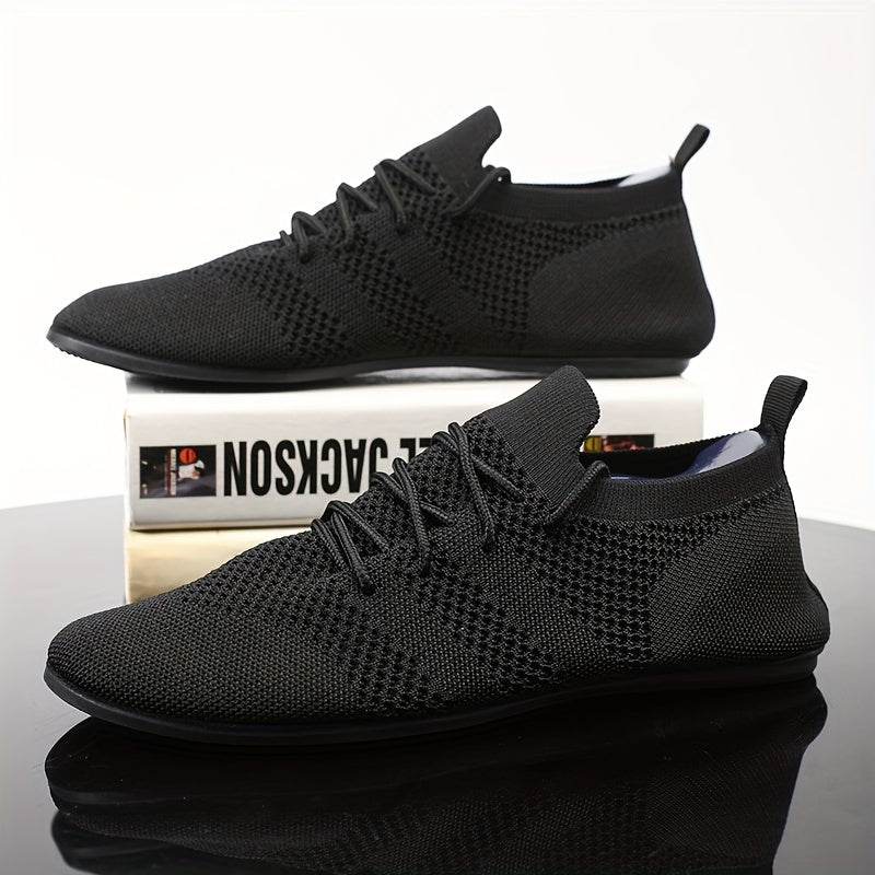 ComfyWalk Men's Shoes - Breathable, Non-Slip, Soft Sole Walking Shoes for Outdoor Activities with Durable Rubber Sole and Solid Color Woven Upper