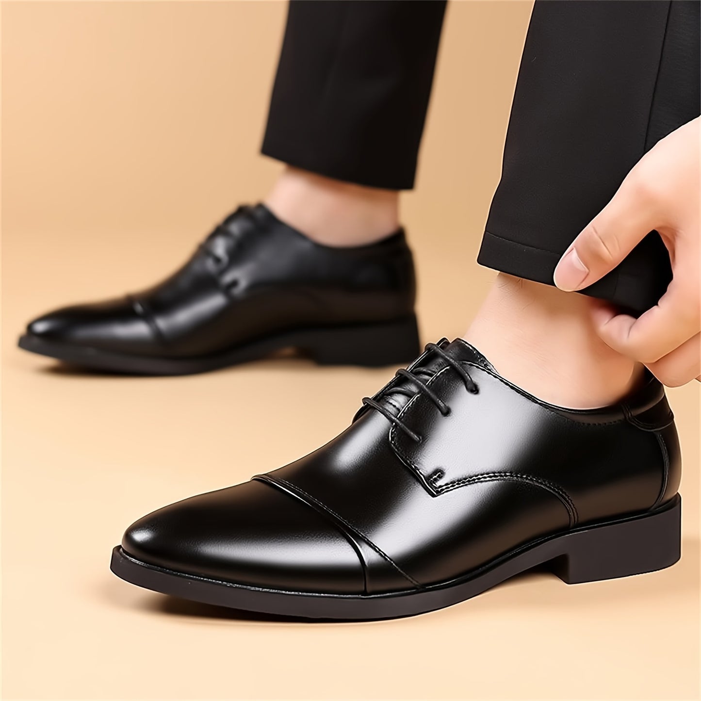 Men's Dress Shoes Classic Modern Formal Business Oxford Casual Comfortable Tuxedo Lace-Up Derbys Shoes For Men