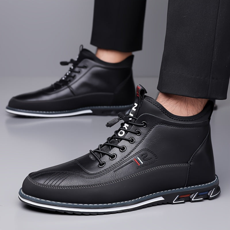 Large Men'S New Business Formal High Top Single Shoe Casual Office Professional Suit Set With Tie Up Soft Sole Men'S Shoes Trend