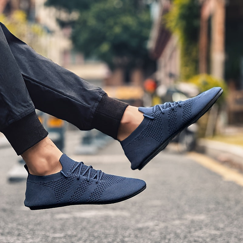 ComfyWalk Men's Shoes - Breathable, Non-Slip, Soft Sole Walking Shoes for Outdoor Activities with Durable Rubber Sole and Solid Color Woven Upper