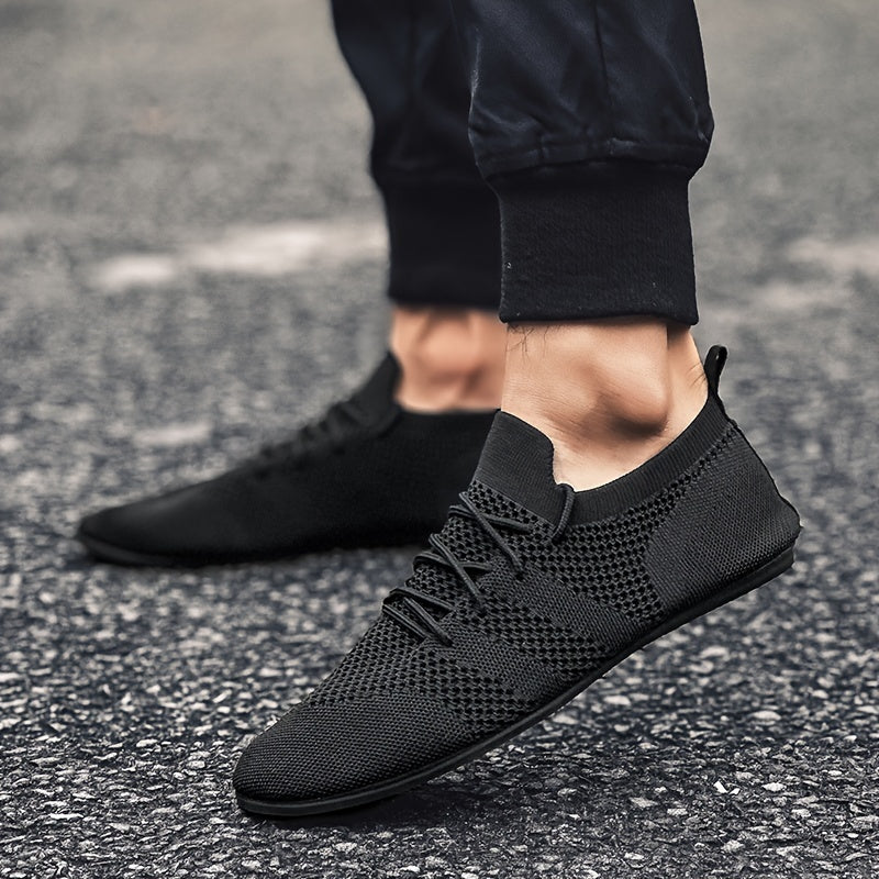 ComfyWalk Men's Shoes - Breathable, Non-Slip, Soft Sole Walking Shoes for Outdoor Activities with Durable Rubber Sole and Solid Color Woven Upper