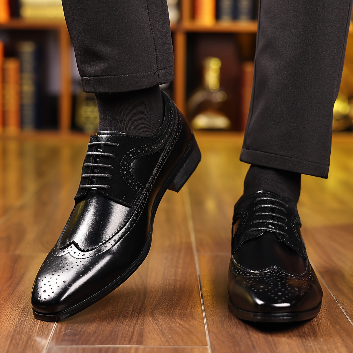 New Men'S Business Casual Shoes Fashion Bullock Style High Fashion Large Men'S Shoes
