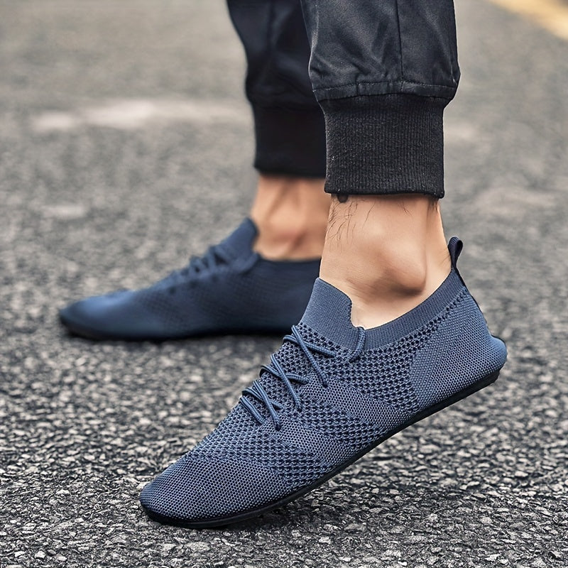 ComfyWalk Men's Shoes - Breathable, Non-Slip, Soft Sole Walking Shoes for Outdoor Activities with Durable Rubber Sole and Solid Color Woven Upper