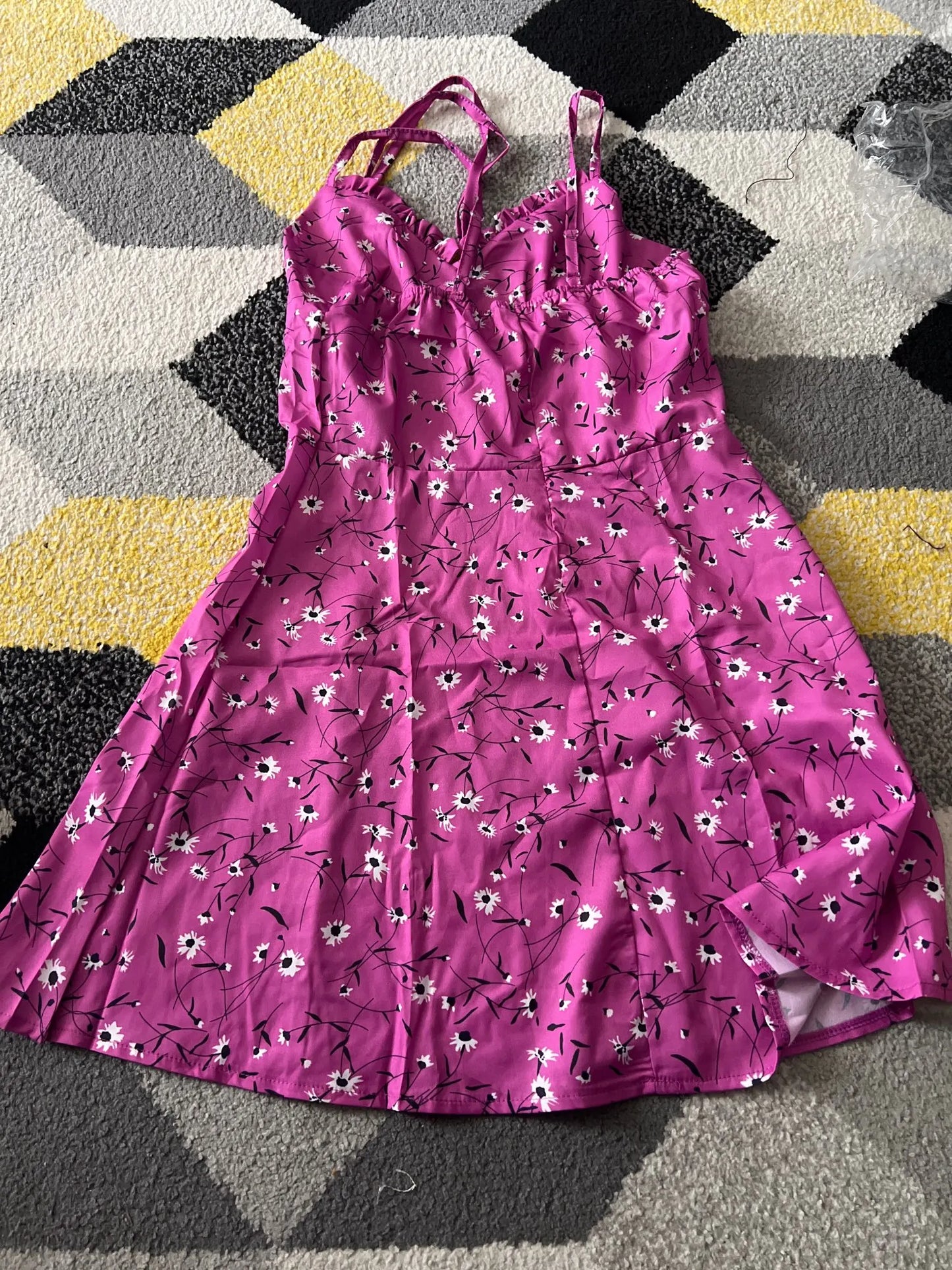 Sexy Sheath Floral Print Suspender Dresses For Women's Ladies Thin Straped Boycon off Shoulder Mini Dress Casual Daily Wear