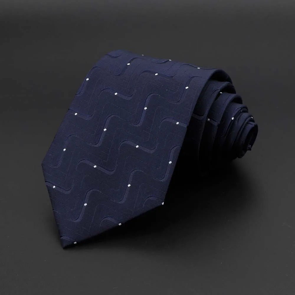 New Men's Tie Classic Solid Color Stripe Flower Floral 8cm Jacquard Necktie Accessories Daily Wear Cravat Wedding Party Gift