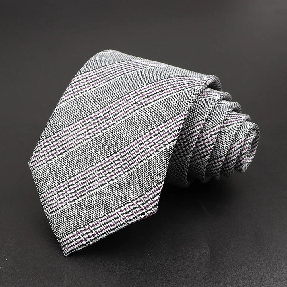 New Men's Tie Classic Solid Color Stripe Flower Floral 8cm Jacquard Necktie Accessories Daily Wear Cravat Wedding Party Gift