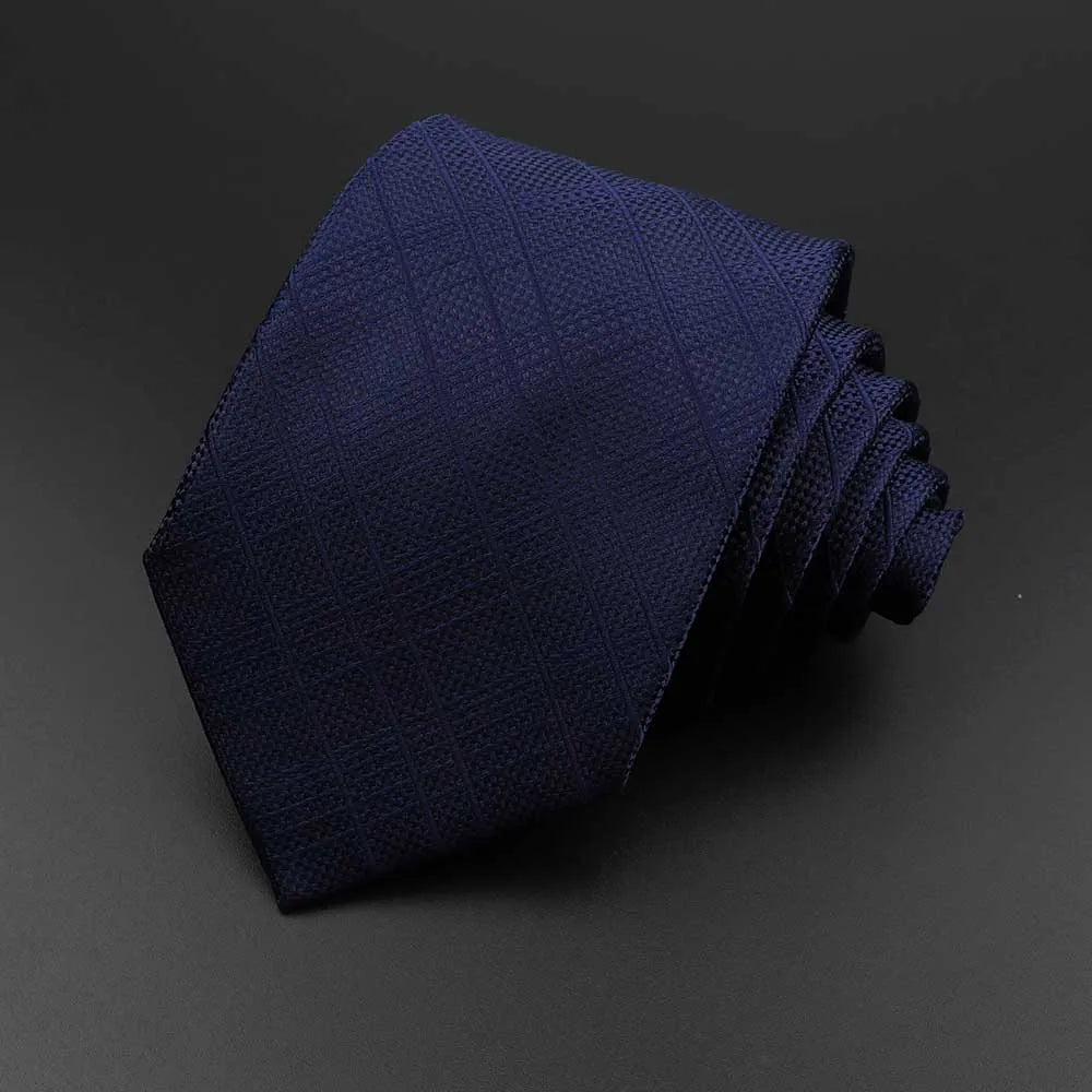 New Men's Tie Classic Solid Color Stripe Flower Floral 8cm Jacquard Necktie Accessories Daily Wear Cravat Wedding Party Gift