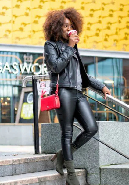 Faux Leather Plus Size Leggings for Women Big Size 5XL 6XL 7XL Black Girls Spandex Clothing Pleather PU Leggings