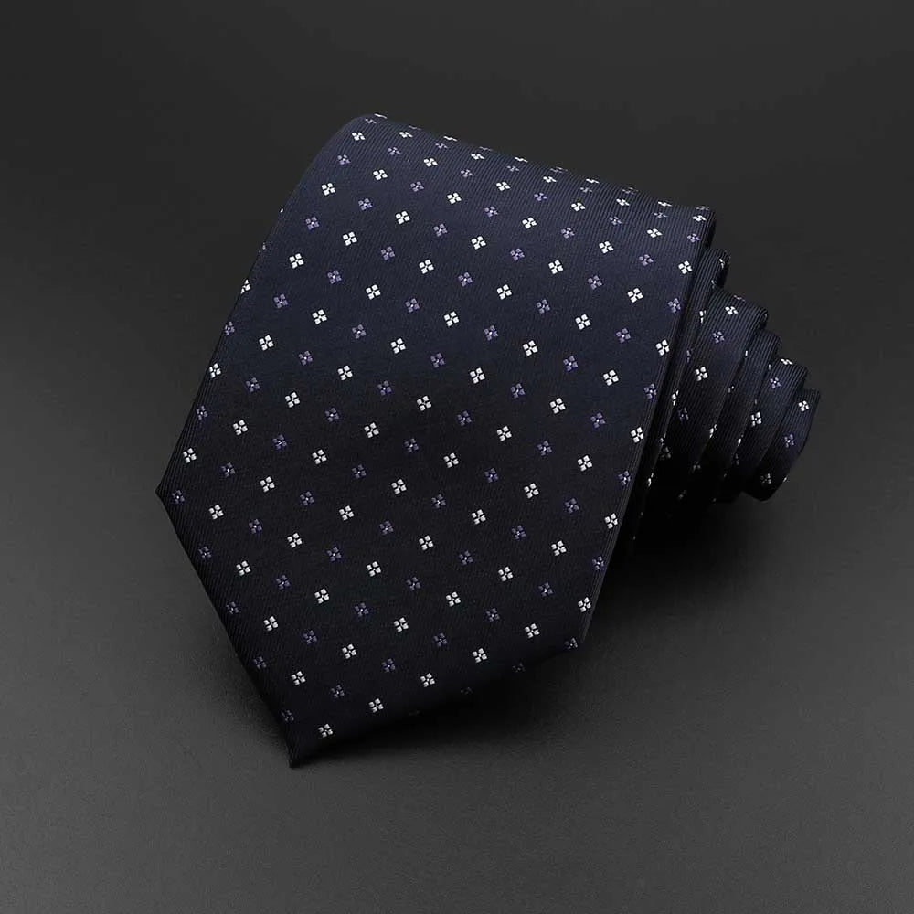 New Men's Tie Classic Solid Color Stripe Flower Floral 8cm Jacquard Necktie Accessories Daily Wear Cravat Wedding Party Gift