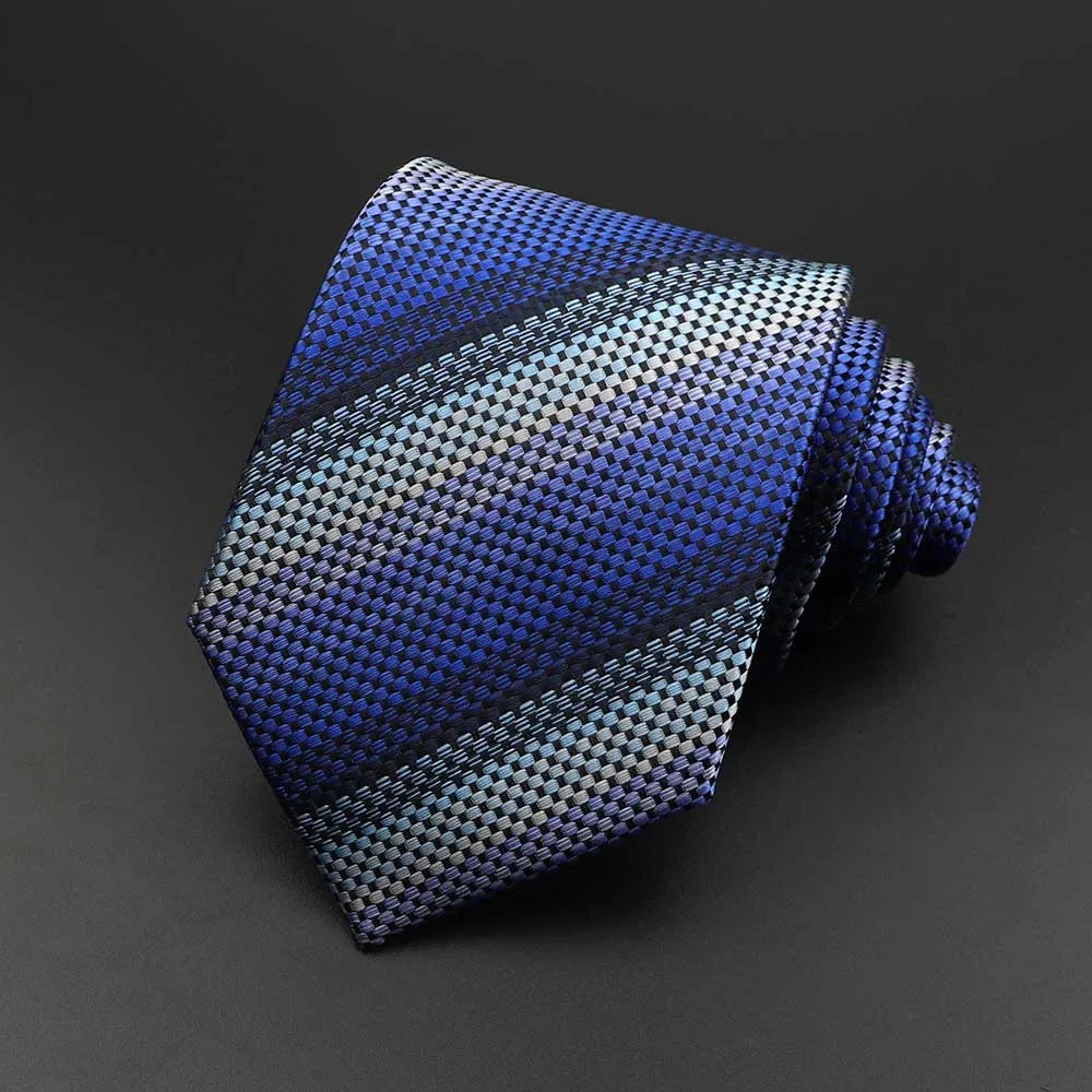New Men's Tie Classic Solid Color Stripe Flower Floral 8cm Jacquard Necktie Accessories Daily Wear Cravat Wedding Party Gift