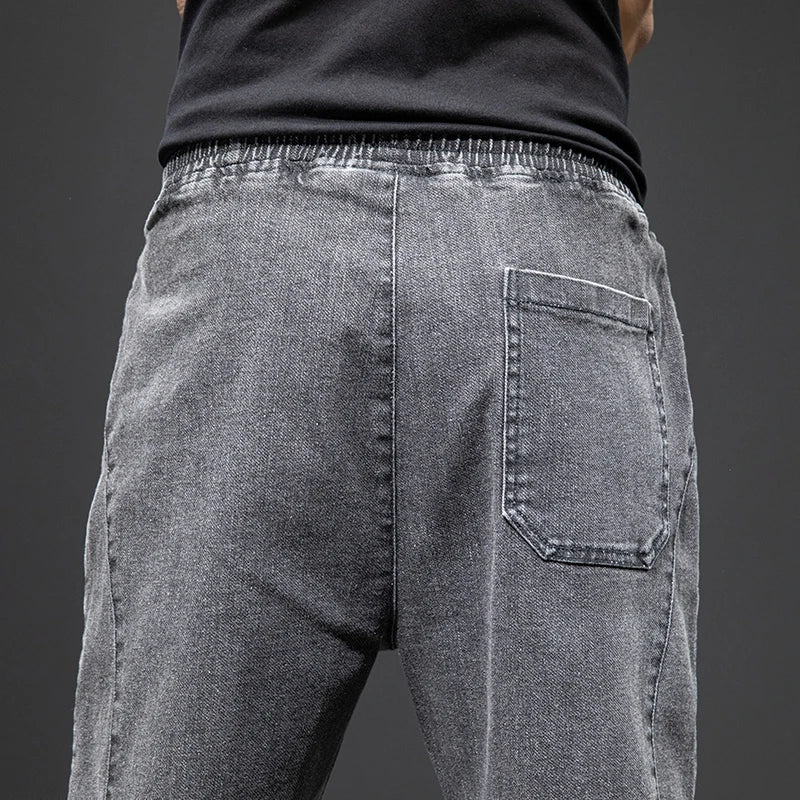 Spring Summer Black Blue Cargo Jeans Men Streetwear Denim Jogger Pants Men Baggy Harem Jean Trousers Plus Size 6XL 7XL 8XL