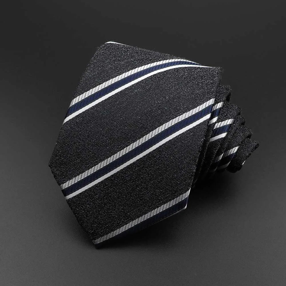 New Men's Tie Classic Solid Color Stripe Flower Floral 8cm Jacquard Necktie Accessories Daily Wear Cravat Wedding Party Gift