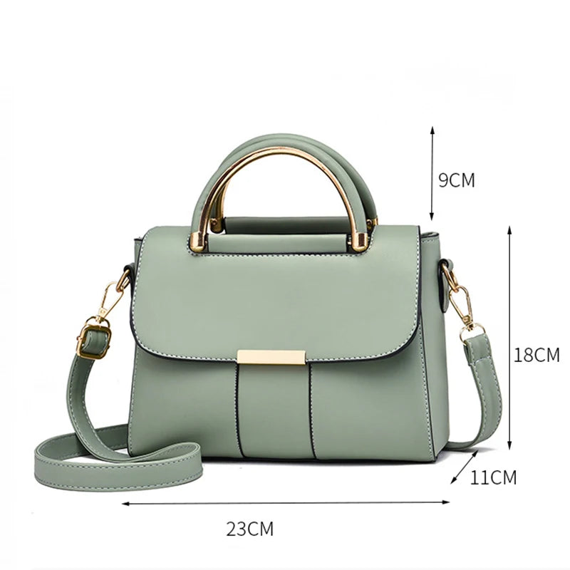 Simple Handbag For Women PU Leather Shoulder Bag Fashion Small Handle Bag Designer Crossbody Bag Daily Lady Shopping Hand Pouch