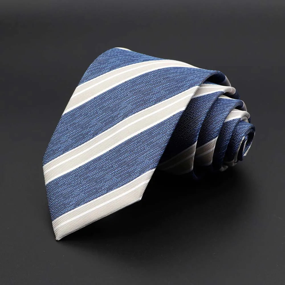 New Men's Tie Classic Solid Color Stripe Flower Floral 8cm Jacquard Necktie Accessories Daily Wear Cravat Wedding Party Gift