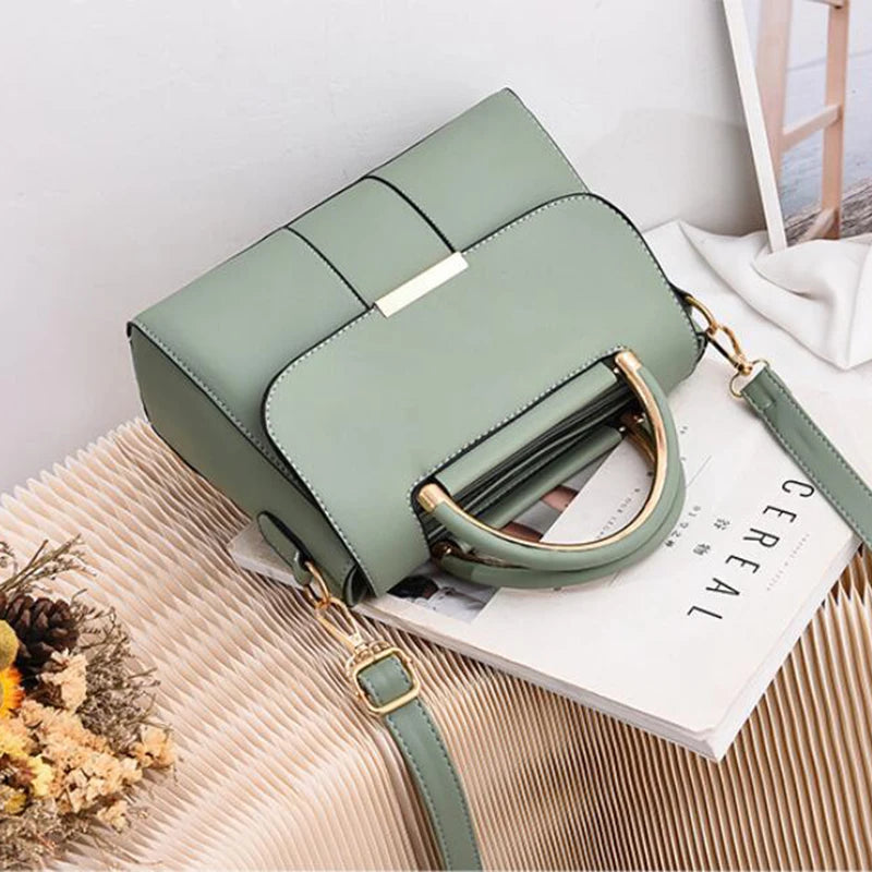 Simple Handbag For Women PU Leather Shoulder Bag Fashion Small Handle Bag Designer Crossbody Bag Daily Lady Shopping Hand Pouch
