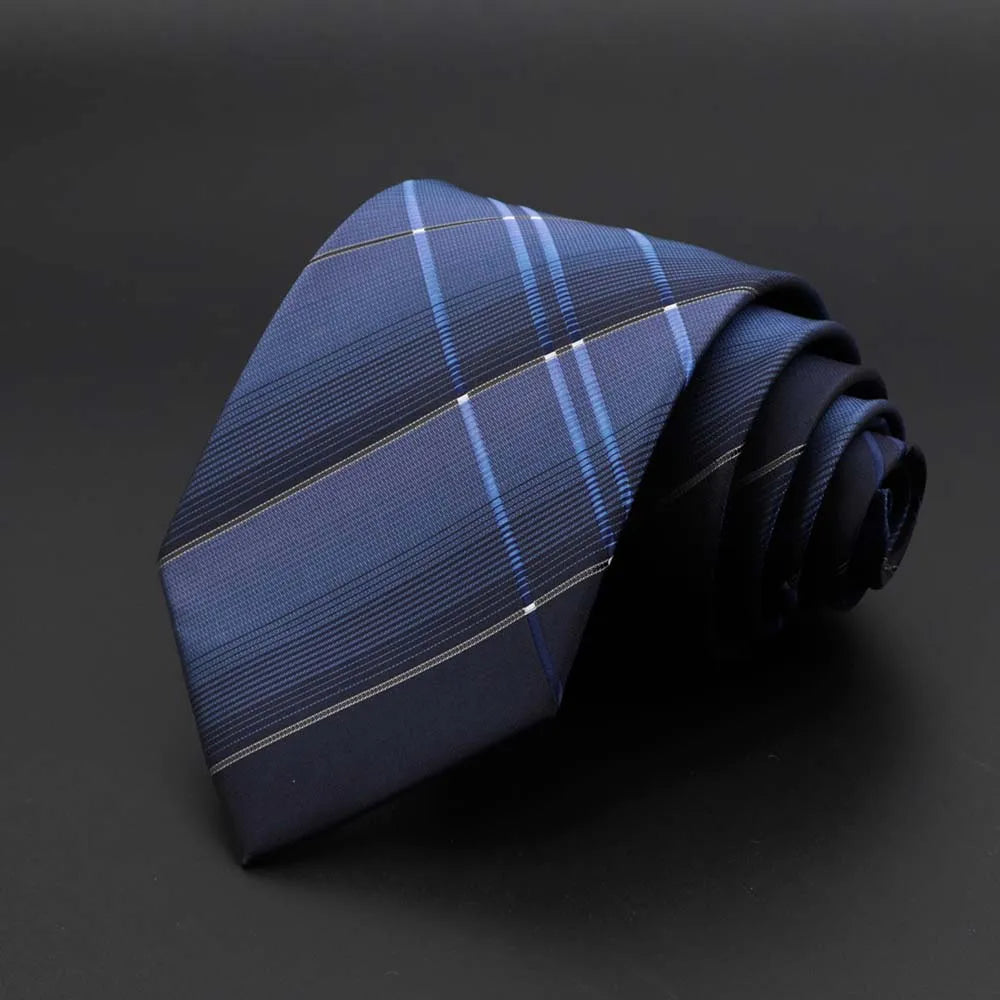 New Men's Tie Classic Solid Color Stripe Flower Floral 8cm Jacquard Necktie Accessories Daily Wear Cravat Wedding Party Gift