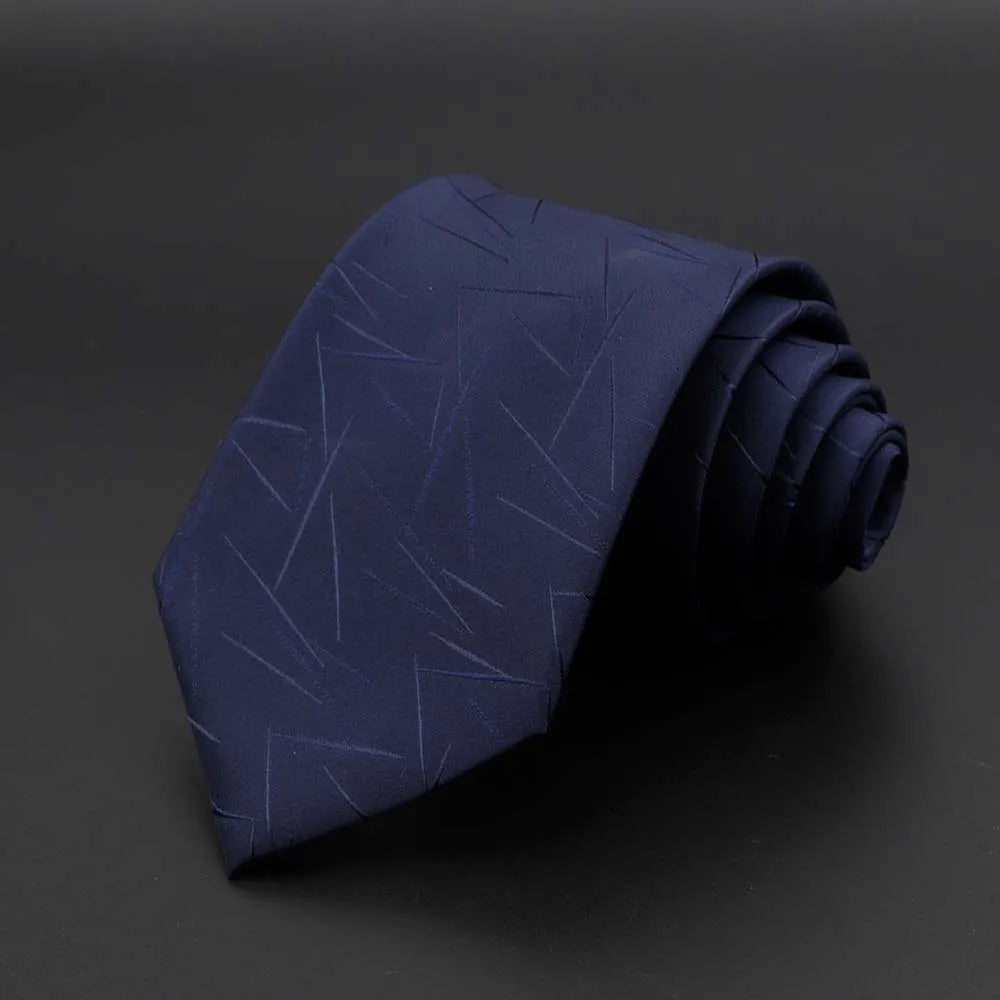 New Men's Tie Classic Solid Color Stripe Flower Floral 8cm Jacquard Necktie Accessories Daily Wear Cravat Wedding Party Gift