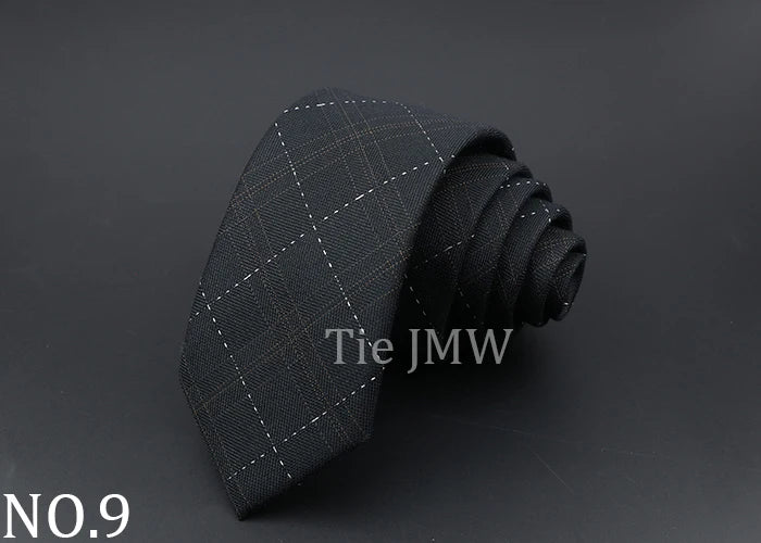 Mens Ties Classic Jacquard Striped Plaid Necktie 6cm Skinny Neckties Polyester Narrow Collar Suit Shirt Tie Accessories Gift