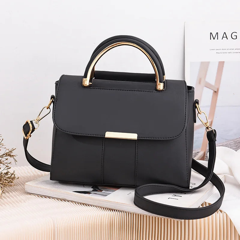 Simple Handbag For Women PU Leather Shoulder Bag Fashion Small Handle Bag Designer Crossbody Bag Daily Lady Shopping Hand Pouch