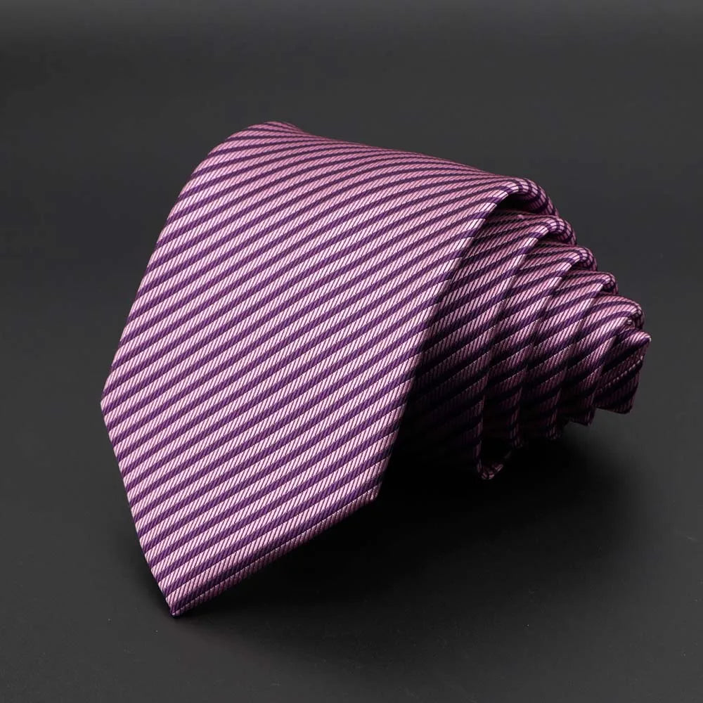 New Men's Tie Classic Solid Color Stripe Flower Floral 8cm Jacquard Necktie Accessories Daily Wear Cravat Wedding Party Gift