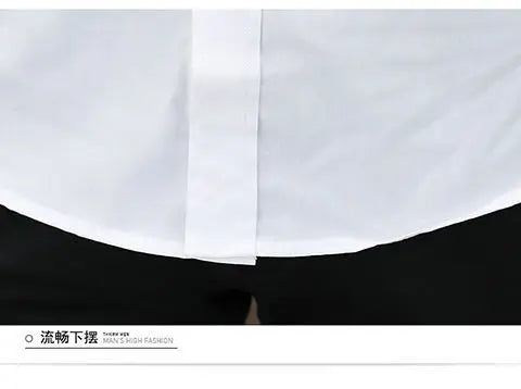 Mens Dress Shirts Spring and Autumn High Quality Long Sleeve Shirt Male Korean Slim Fit Business White Collared Shirt Oversized