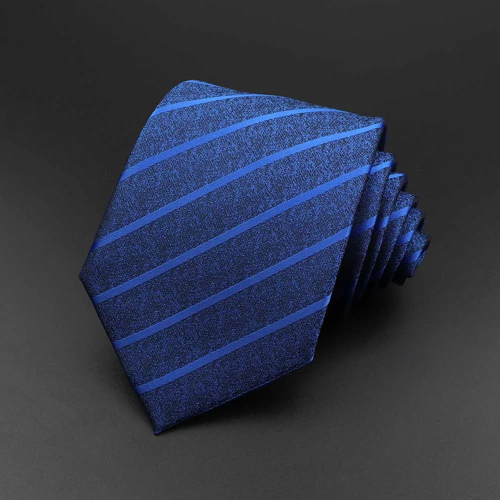 New Men's Tie Classic Solid Color Stripe Flower Floral 8cm Jacquard Necktie Accessories Daily Wear Cravat Wedding Party Gift
