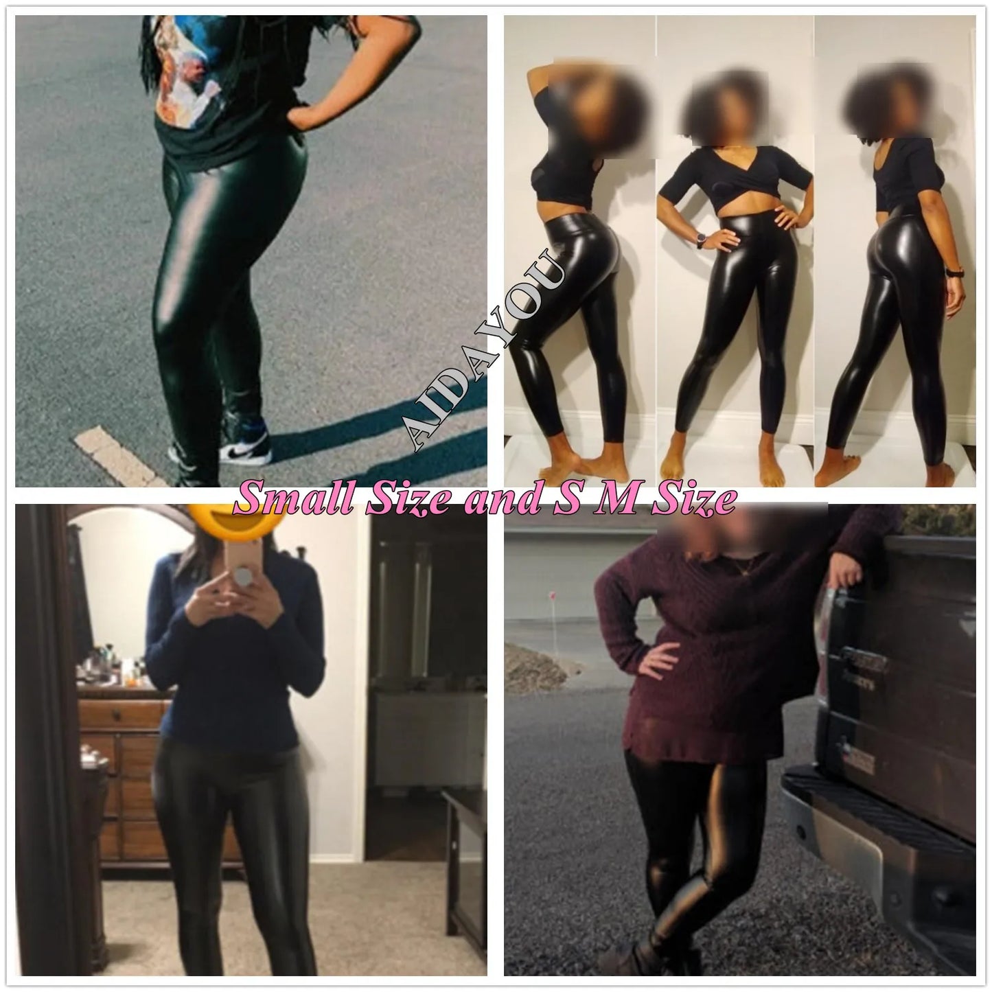 Faux Leather Plus Size Leggings for Women Big Size 5XL 6XL 7XL Black Girls Spandex Clothing Pleather PU Leggings