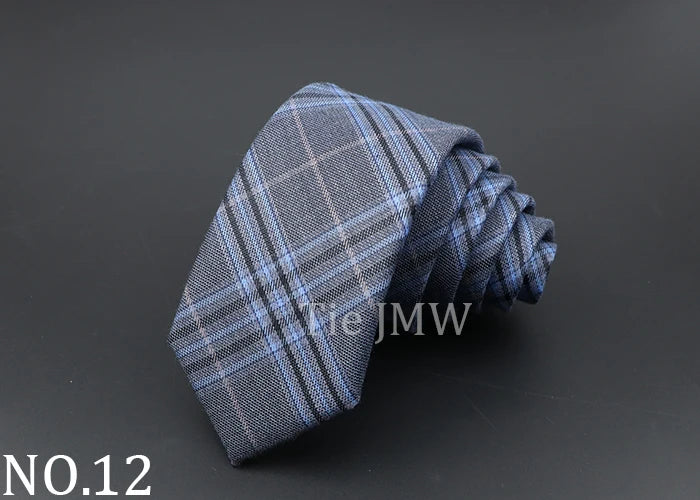 Mens Ties Classic Jacquard Striped Plaid Necktie 6cm Skinny Neckties Polyester Narrow Collar Suit Shirt Tie Accessories Gift
