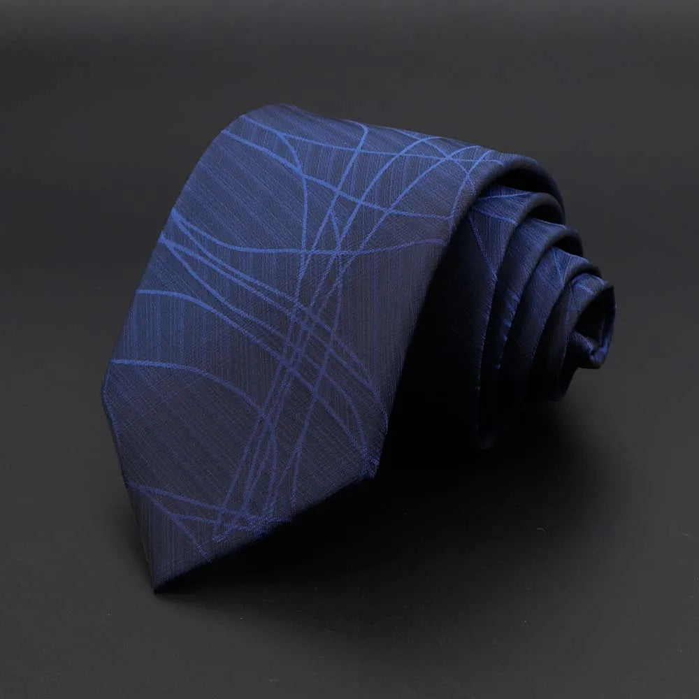 New Men's Tie Classic Solid Color Stripe Flower Floral 8cm Jacquard Necktie Accessories Daily Wear Cravat Wedding Party Gift