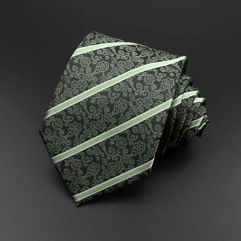New Men's Tie Classic Solid Color Stripe Flower Floral 8cm Jacquard Necktie Accessories Daily Wear Cravat Wedding Party Gift