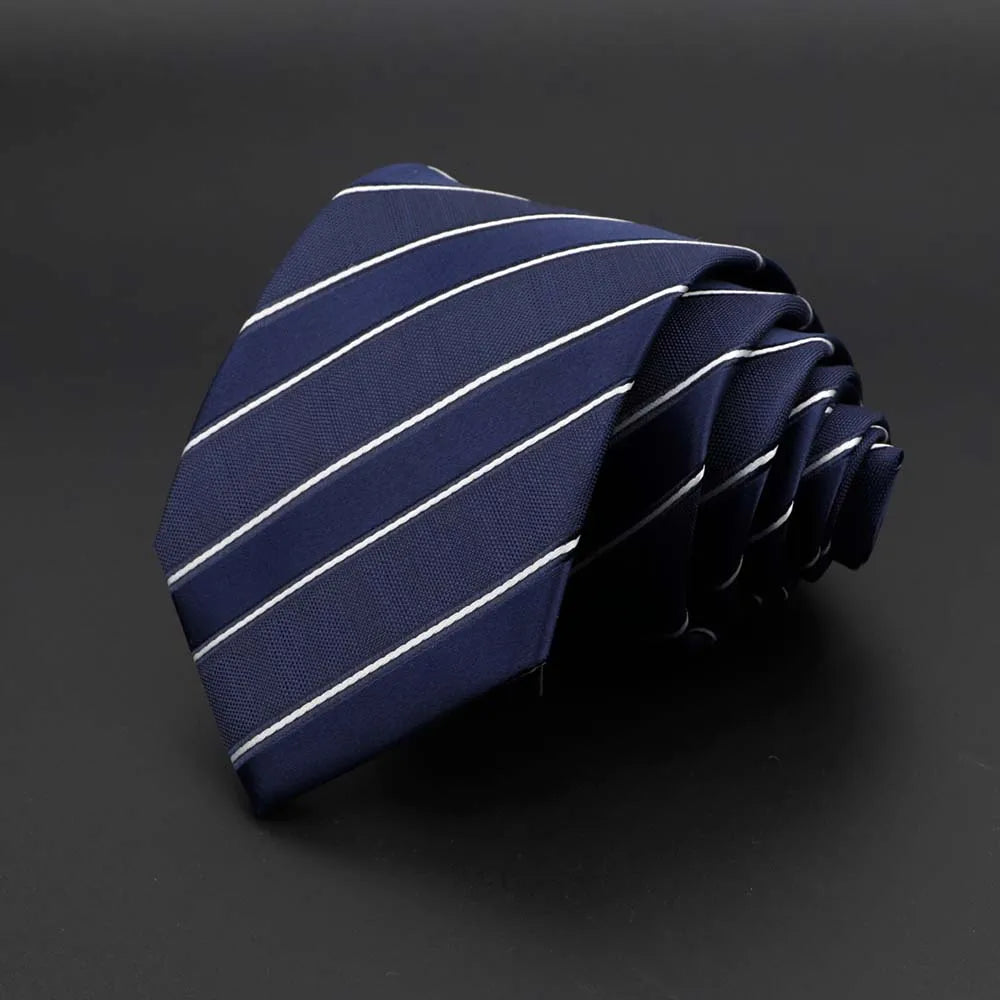 New Men's Tie Classic Solid Color Stripe Flower Floral 8cm Jacquard Necktie Accessories Daily Wear Cravat Wedding Party Gift