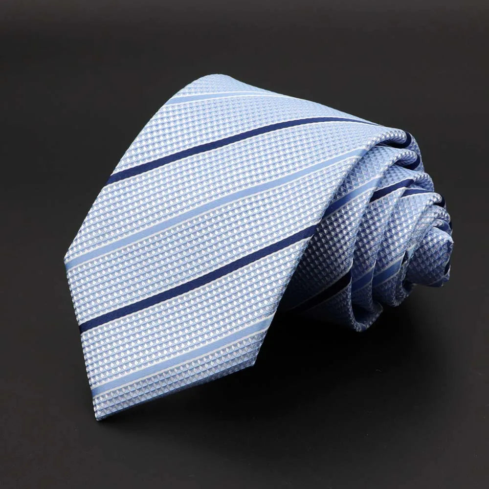New Men's Tie Classic Solid Color Stripe Flower Floral 8cm Jacquard Necktie Accessories Daily Wear Cravat Wedding Party Gift
