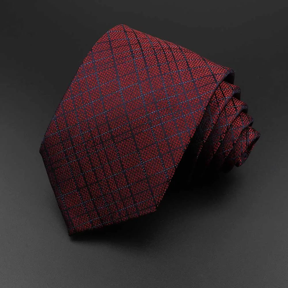 New Men's Tie Classic Solid Color Stripe Flower Floral 8cm Jacquard Necktie Accessories Daily Wear Cravat Wedding Party Gift