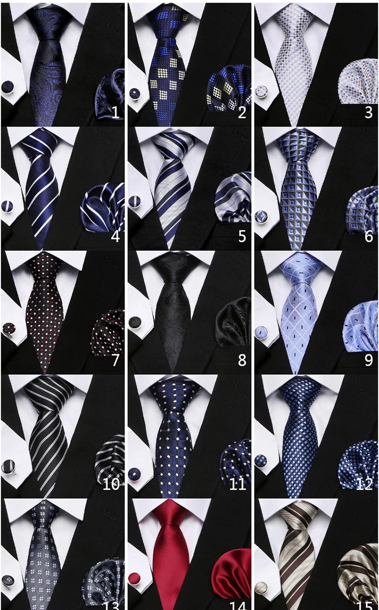 Brand Fashion 8 cm Tie Pocket Squares Set Wedding Present Necktie Suit Accessories Fit Formal Party Holiday Gift