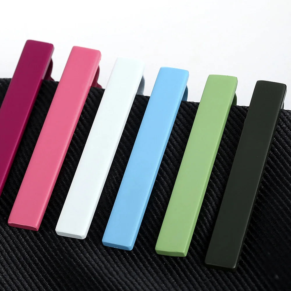 Men Classic Candy Color Tie Clasp Necktie Party Tie Clips Wedding Accessories