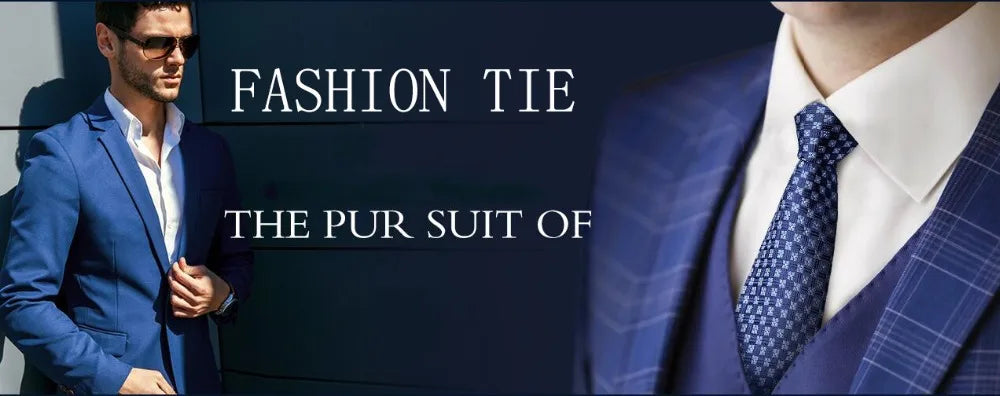 Jacquard Fashion Brand Tie Pocket Squares Set For Men Tie Handkerchief Cufflink Necktie Gift Box Fit Wedding Holiday Workplace