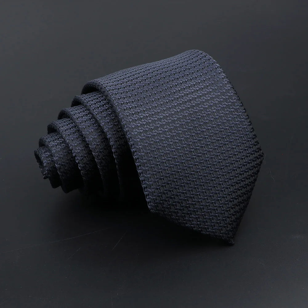 Classic Tie For Men Business Solid Color Stripe Plaid Dots 7cm Jacquard Wedding Dress Necktie Daily Wear Cravat Accessories Gift