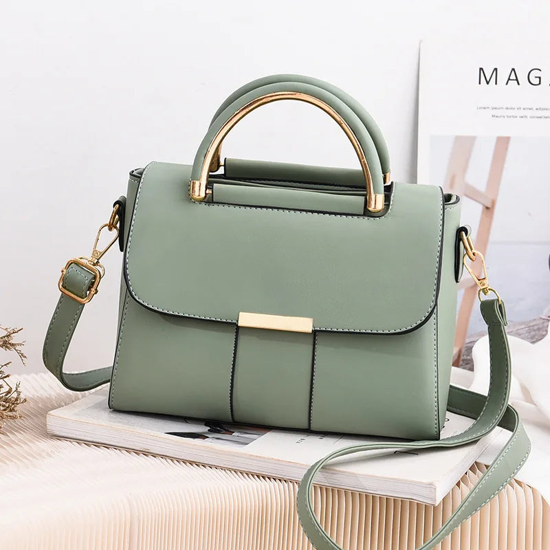 Simple Handbag For Women PU Leather Shoulder Bag Fashion Small Handle Bag Designer Crossbody Bag Daily Lady Shopping Hand Pouch