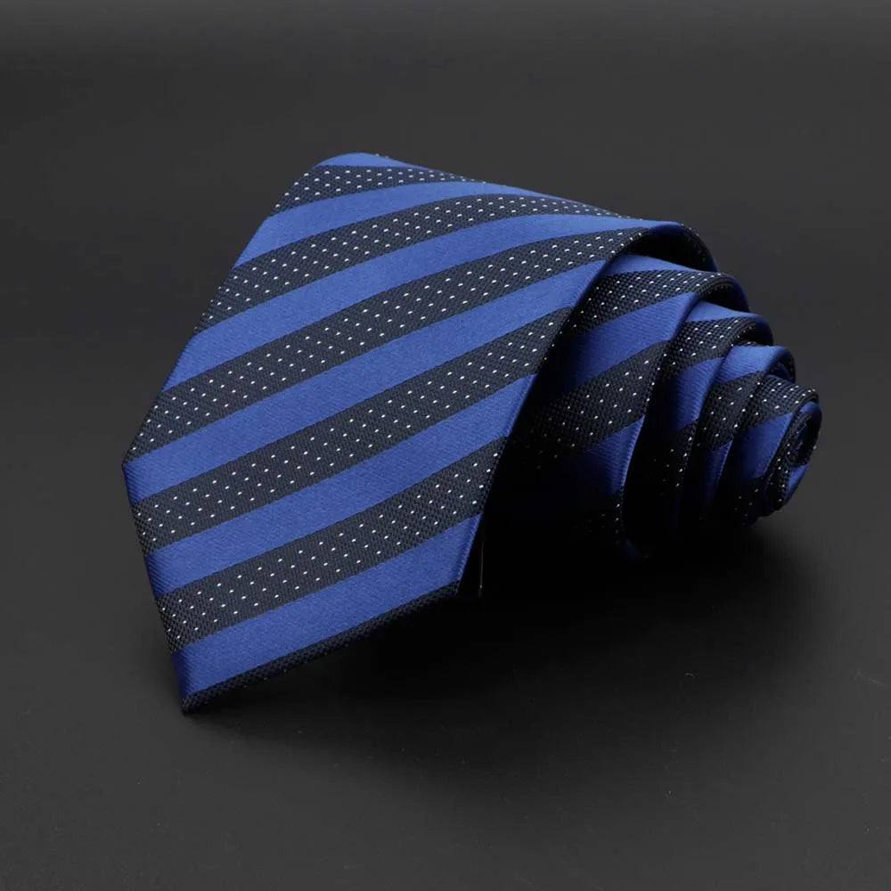 New Men's Tie Classic Solid Color Stripe Flower Floral 8cm Jacquard Necktie Accessories Daily Wear Cravat Wedding Party Gift